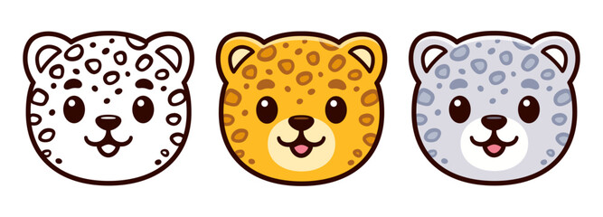Cute cartoon leopard face icon © sudowoodo