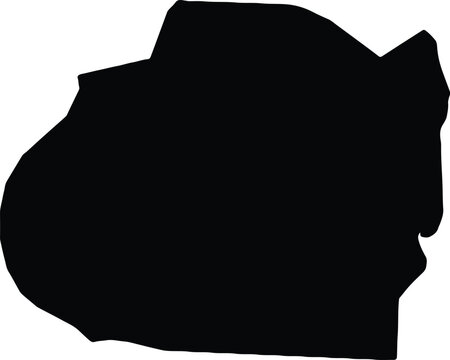 Silhouette map of Baghdad Iraq with transparent background.