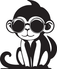 Fototapeta premium monkey wearing glasses kids coloring book
