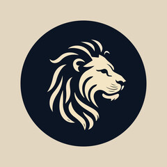 Golden Crowned Lion: Striking Monochrome Emblem for Strong and Bold Branding | Abstract Wildlife Artwork