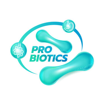 Probiotic Foods Good Bacteria Vector illustration. 