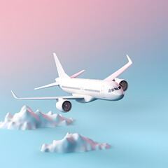 Obraz premium airplane flying over the clouds