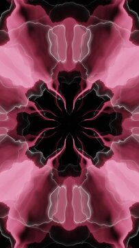 Vertical video colorful abstract flower waves kaleidoscope animation