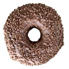 Cut out donut with chocolate icing