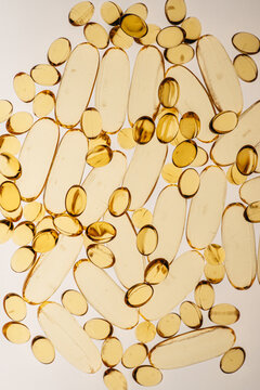 Yellow pills macro top view clearance backlight