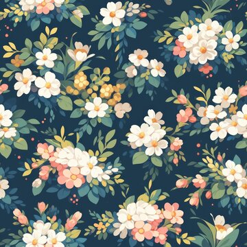 A seamless floral pattern © mia.n_official