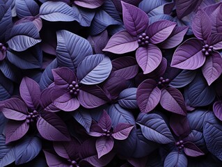 Photo trendy violet background made of fresh leaves