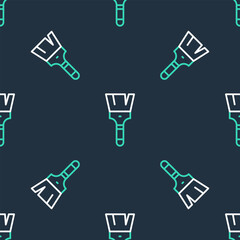 Line Paint brush icon isolated seamless pattern on black background. Vector
