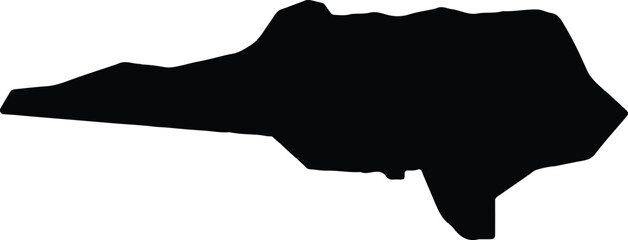 Silhouette map of Barnsley United Kingdom with transparent background.