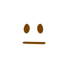 Sad face doodle icon