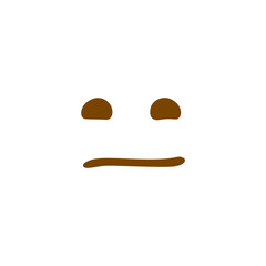 Sad face doodle icon