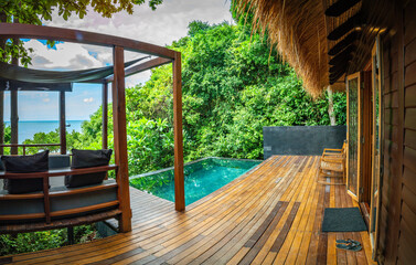Private pool villa in Haad Tien Beach in shark bay, koh Tao, Thailand