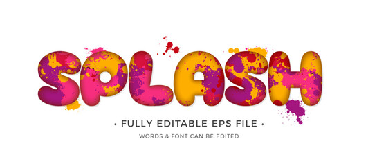 splash editable vector text effect	