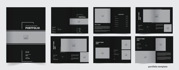 Architecture portfolio design template, minimal clean  a4 size print ready portfolio template - obrazy, fototapety, plakaty