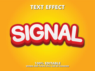 vector signal text effect editable template, signal text, fun font, signal text, modern editable typography	
