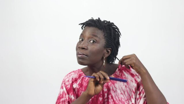 middle-aged woman undressed her hair.