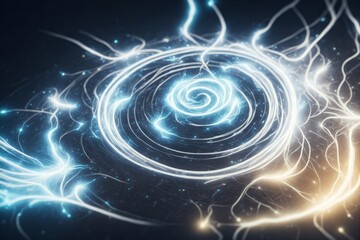 Abstract ellipse mystic sign Fractal art background for creative design. Vortex of magical power. Ai generated.