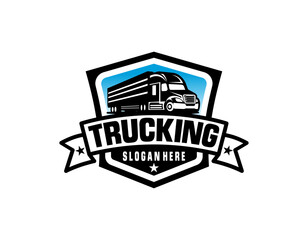 creative logo truk delivery of goods