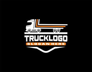 semi truck logo design vector