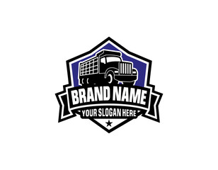 Trucking company ready made logo. Ready made logo template set vector isolated