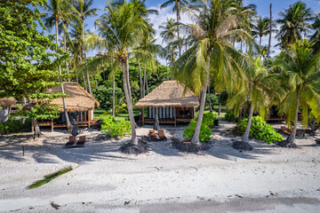 Aerial view of Haad Tien Beach in shark bay, koh Tao, Thailand