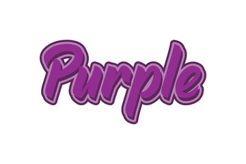 purple hand drawn lettering text typography vector illustration design