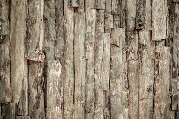 Empty dark brown wood natural wall panel ,abstract  wood background and texture. patterns, quoit, old, broken, ancient, rotted,obsolete weathered cracked , space for work, vintage wallpaper, close up