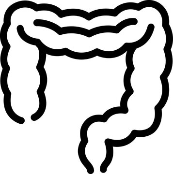 recommend clip art: Colon (large intestine) line icon in hand drawn doodle style 