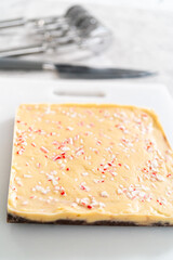 Homemade candy cane fudge
