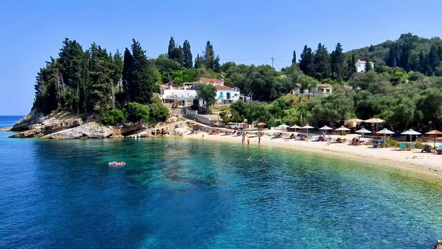 scenic Paxos island with great beaches - beautiful Levrechio bay. Greece, Ionian islands