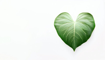 Blooming Love: Heart-shaped Leaves on White Background, Generative AI