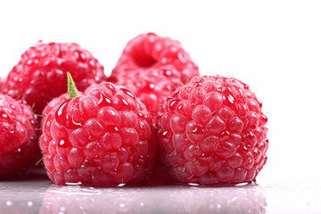 raspberry on white background