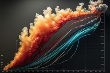 A graph with a lot of smoke coming out of it. Generative AI. Adjusting gender inequalities in modern non-binary world. Equal justice for all. Generative AI image.