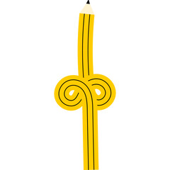 Yellow Pencil Squiggle 