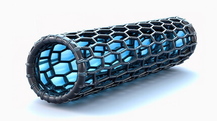 Carbon nanotube model isolated. Generative Ai