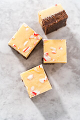 Homemade candy cane fudge