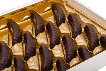 chocolate sweets with jelly filling