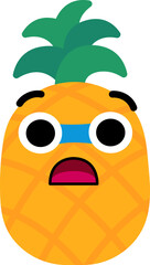Pineapple Face Blue Face Scared