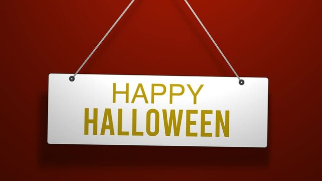 Happy Halloween Hanging Sign 3D Animation