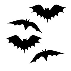 set of halloween bats vector