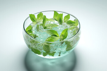 Obraz premium glass of water with green leaf