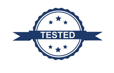 Tested Stamp Logo Design Vector
