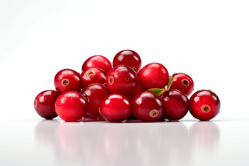 red cherries on white background
