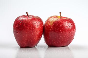 red apples isolated on white