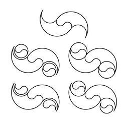 korean logo outline set. vector illustration isolated on white background