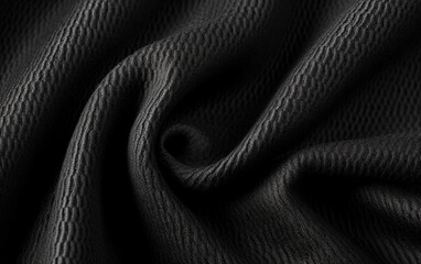 Fototapeta premium Black jersey texture background. Detail of luxury fabric surface