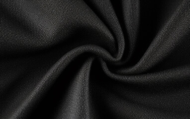 Black jersey texture background. Detail of luxury fabric surface