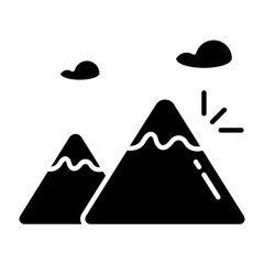 Hiking Glyph Icon
