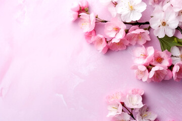 Naklejka na ściany i meble pink cherry blossom background