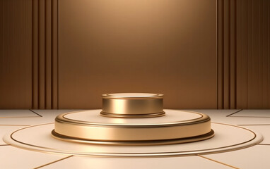 Luxury gold product backgrounds stage or blank podium pedestal on elegance presentation display backdrops